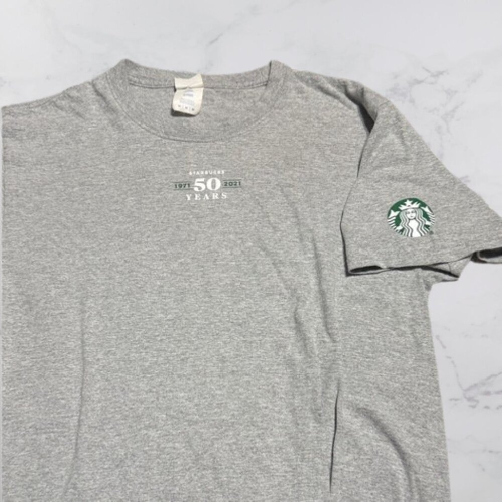 Starbucks Coffee 50 Year Anniversary Gray T-Shirt Medium